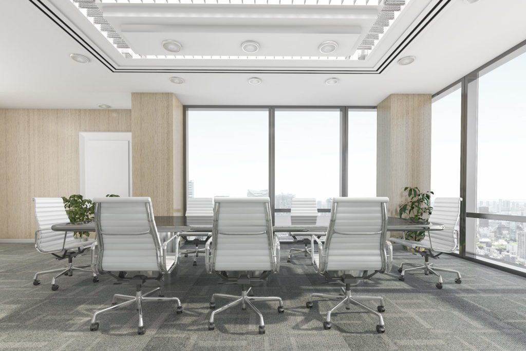 rendering of meeting room in office