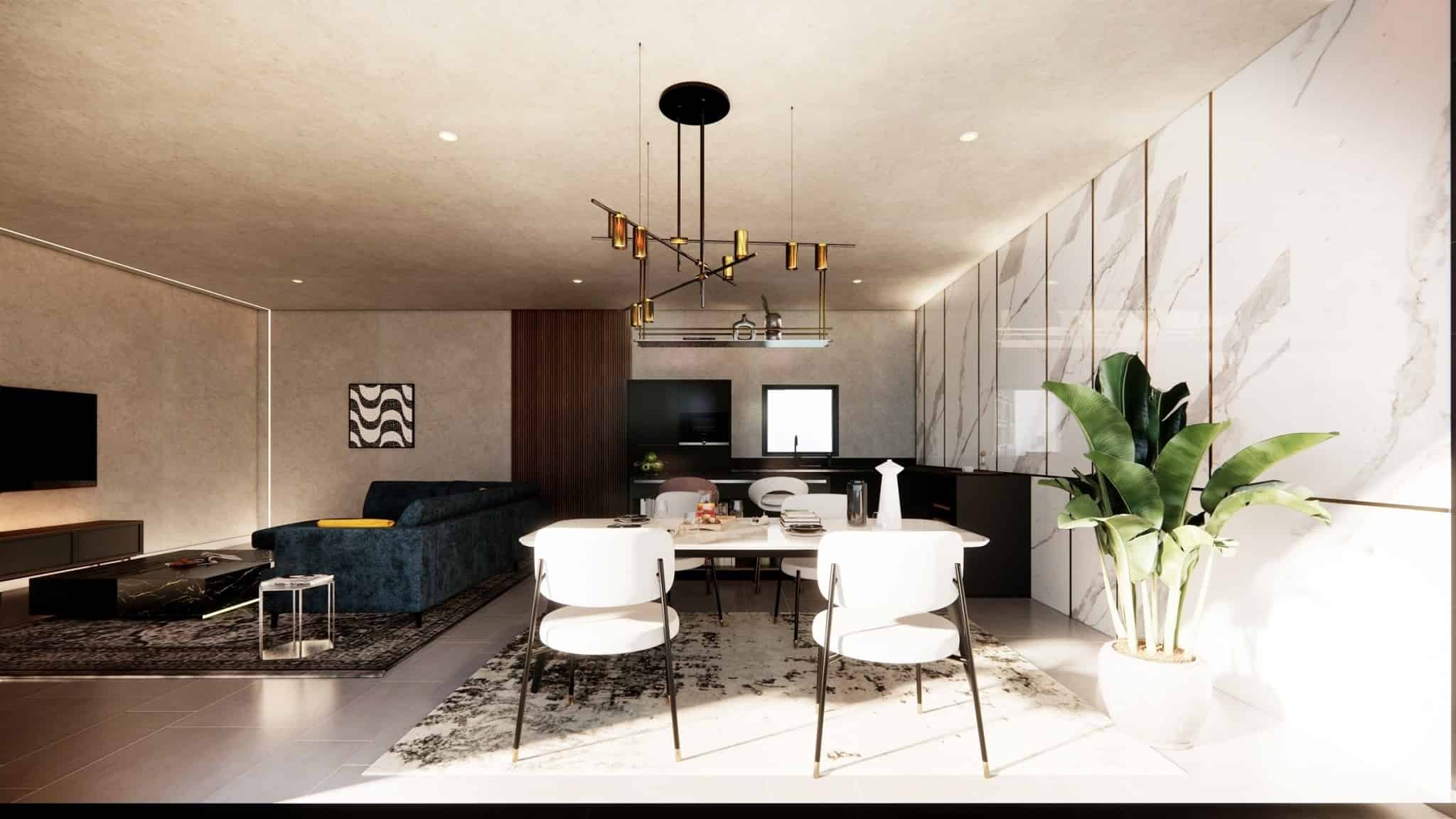 living room interior design project Instyle deco Paris