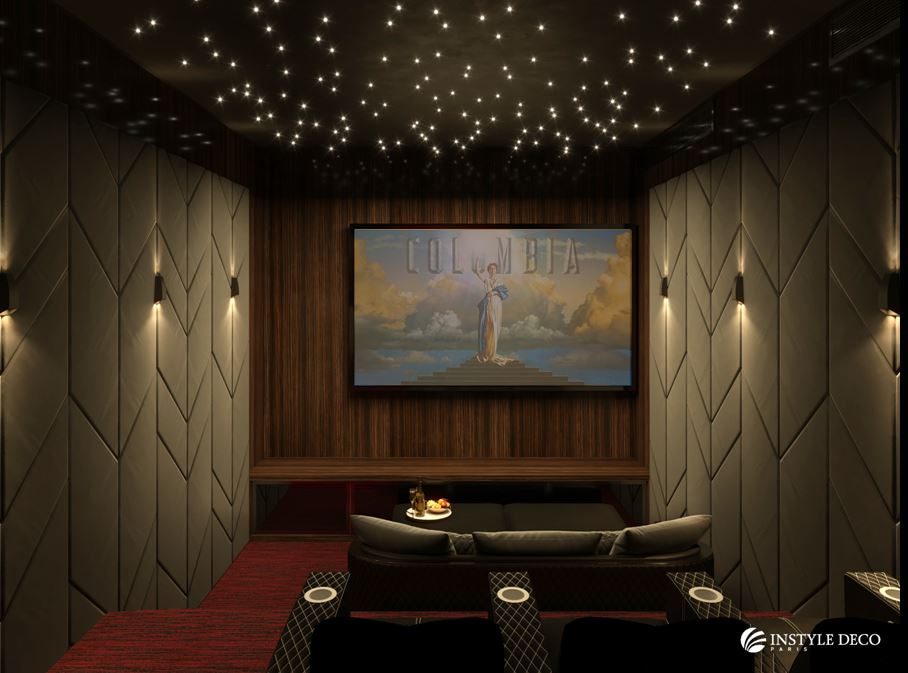 Home Theartre Interior Design - Dark Theme screen view