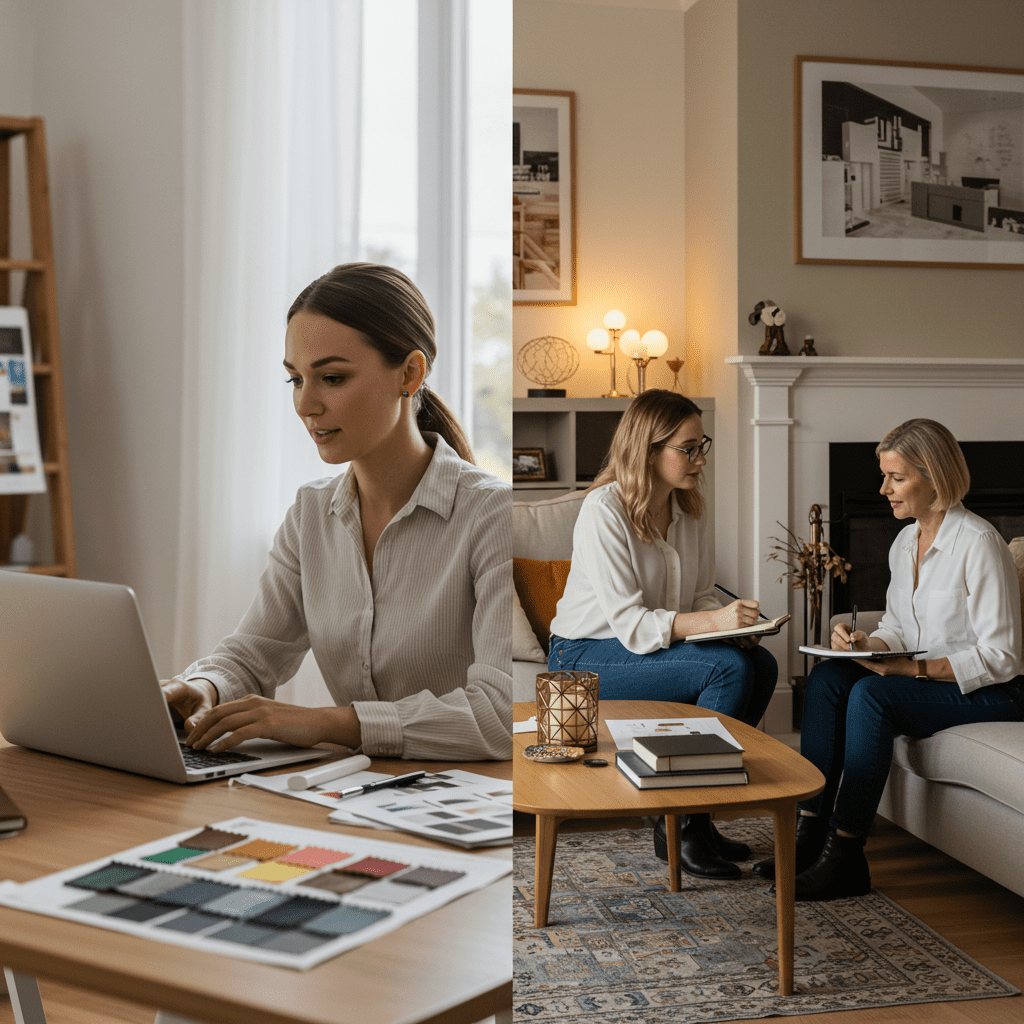 remote interior design vs in house interior design