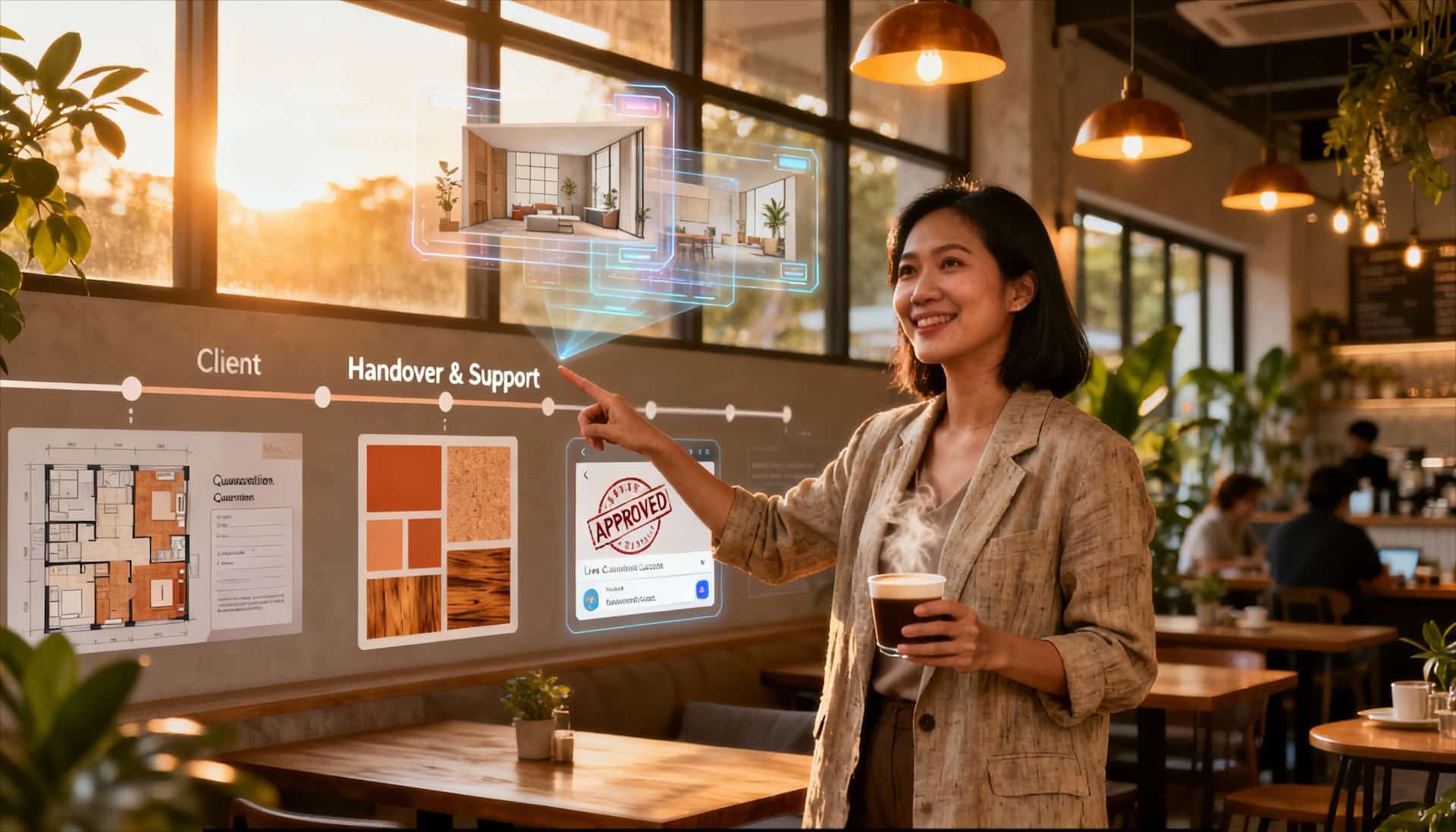 Café Chain Transformation Virtual Interior Design Services – From Brief to Build