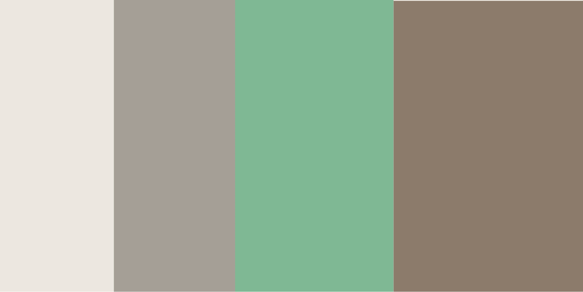 Colour Palette of Driftwood Neutral with Green Accent which contains #ECE7E0, #A59F96, #7FB894, #8C7B6B