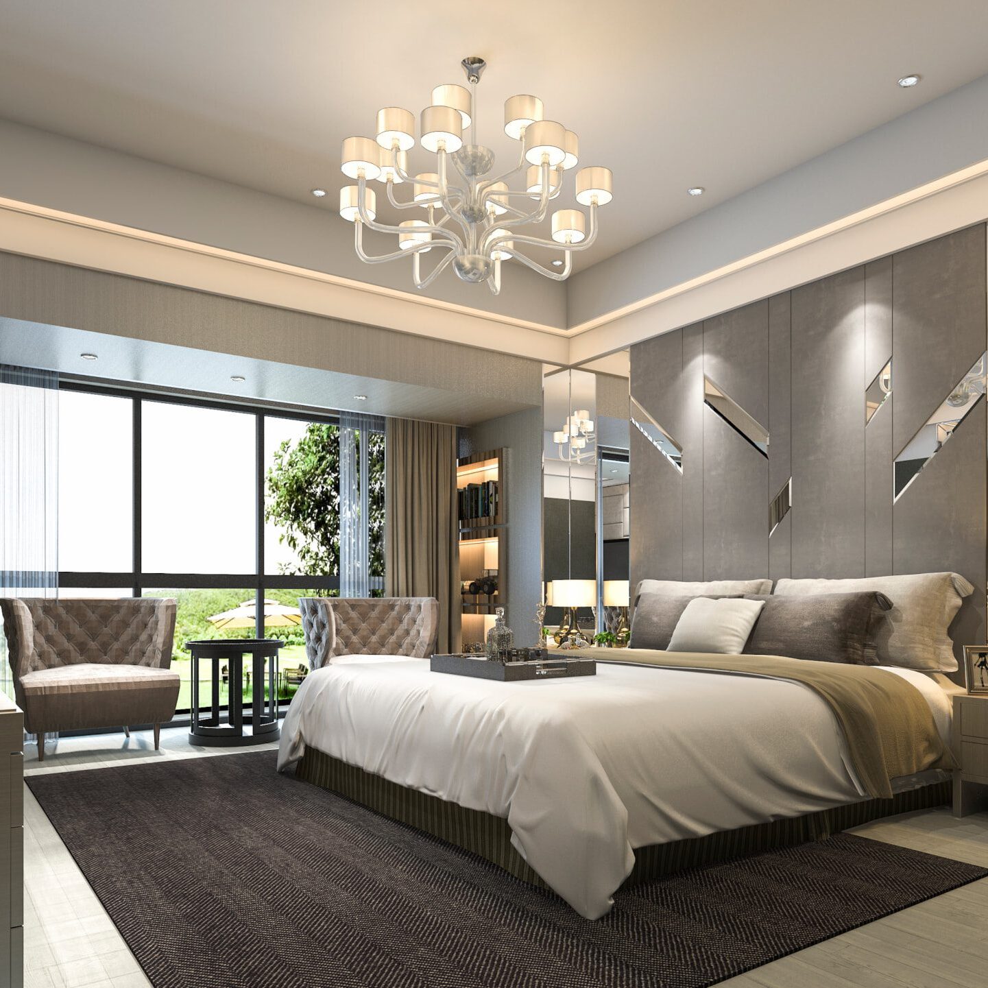 Rendering of hotel suite